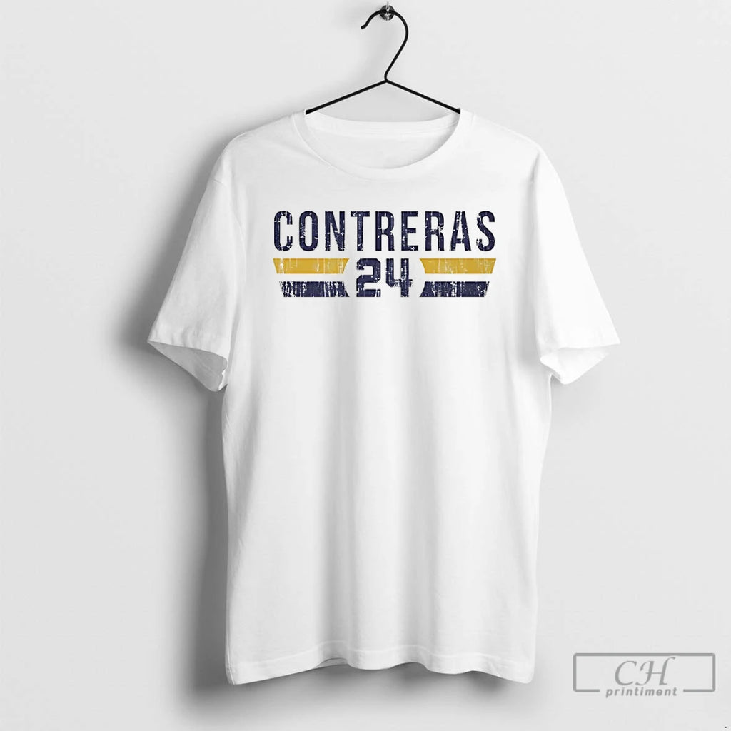 Premium William Contreras 24 Milwaukee Brewers Player Name And Number