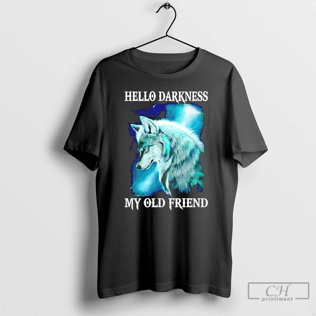 Premium Wolf Hello Darkness My Old Friend Graphic