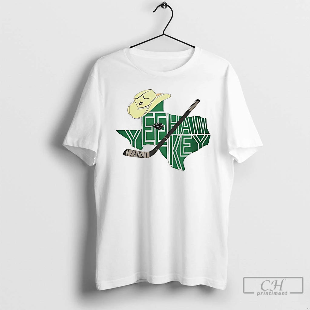 Premium Yee Hawkey Cowboy Map Dallas Stars Hockey Est 1993
