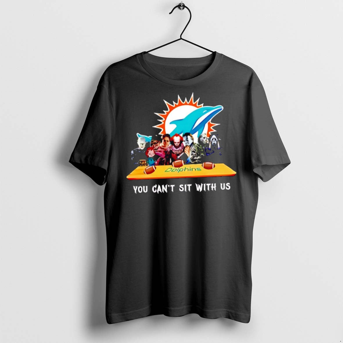 Premium You Cant Sit With Us Dolphins Football Horror Movies Halloween T Shirts Unisex , , , Long Sleeve Tee