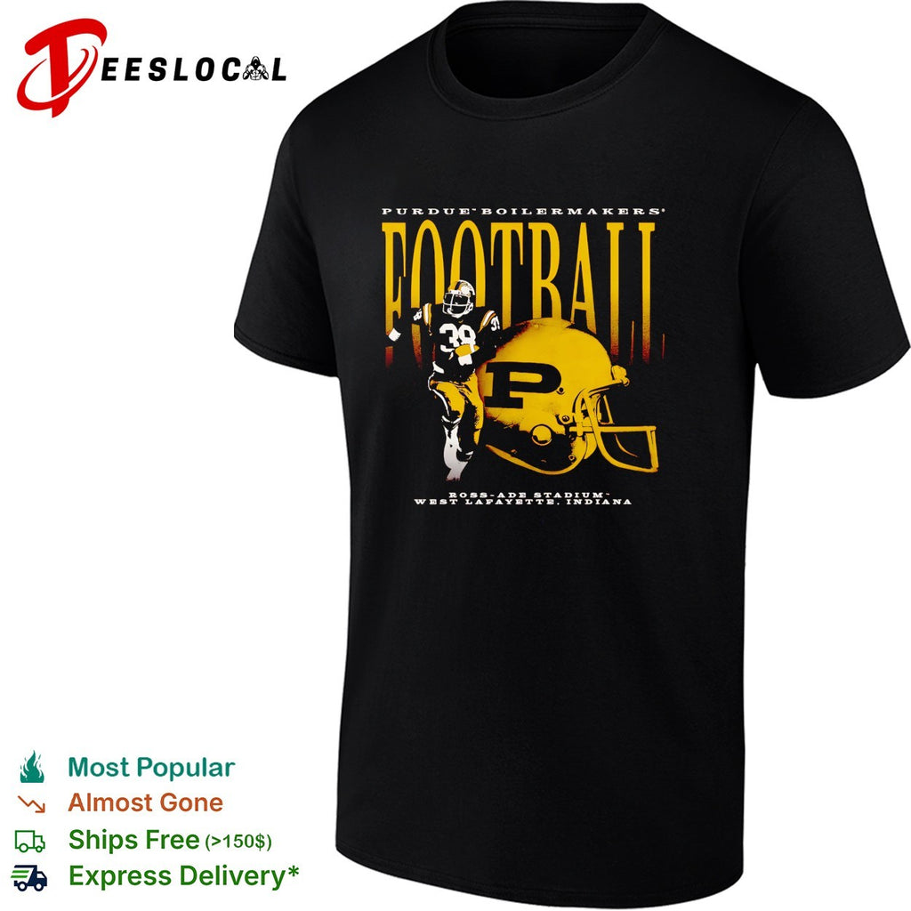 Purdue Boilermakers football player number 39 helmet Ross Ade Stadium shirt