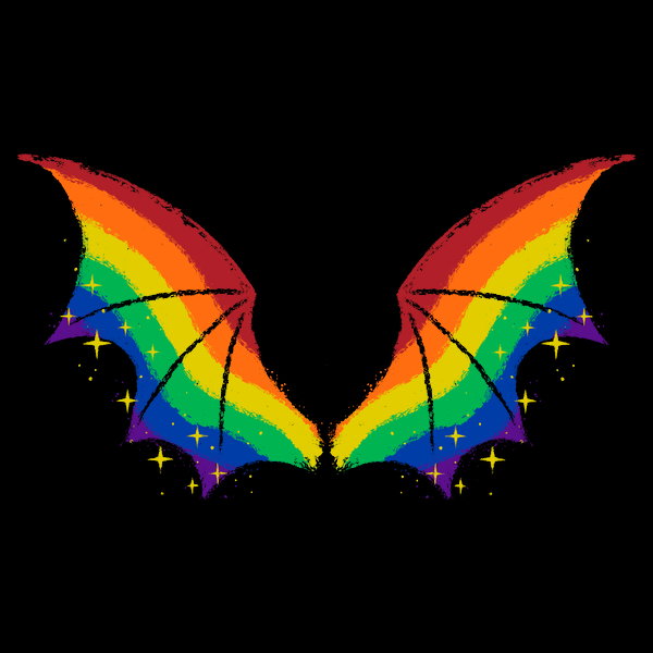 Rainbow Pride Bat Wings