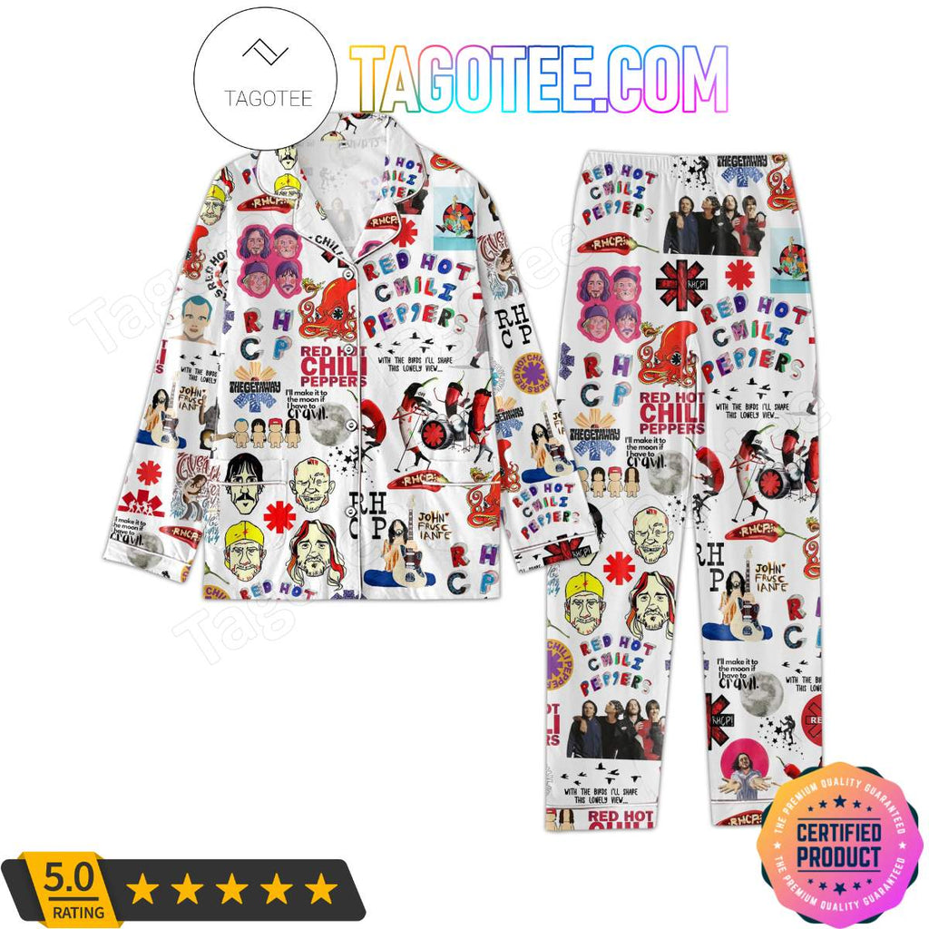 Red Hot Chili Peppers Stickers Printed Sleepwear Pajama Set