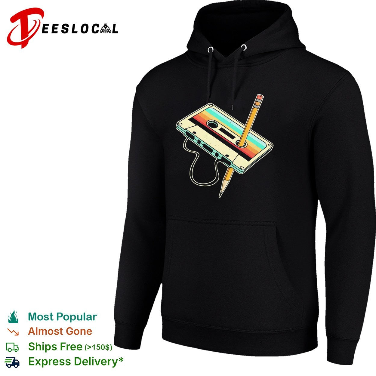 Retro Cassette Tape with Pencil 90s nostalgia shirt