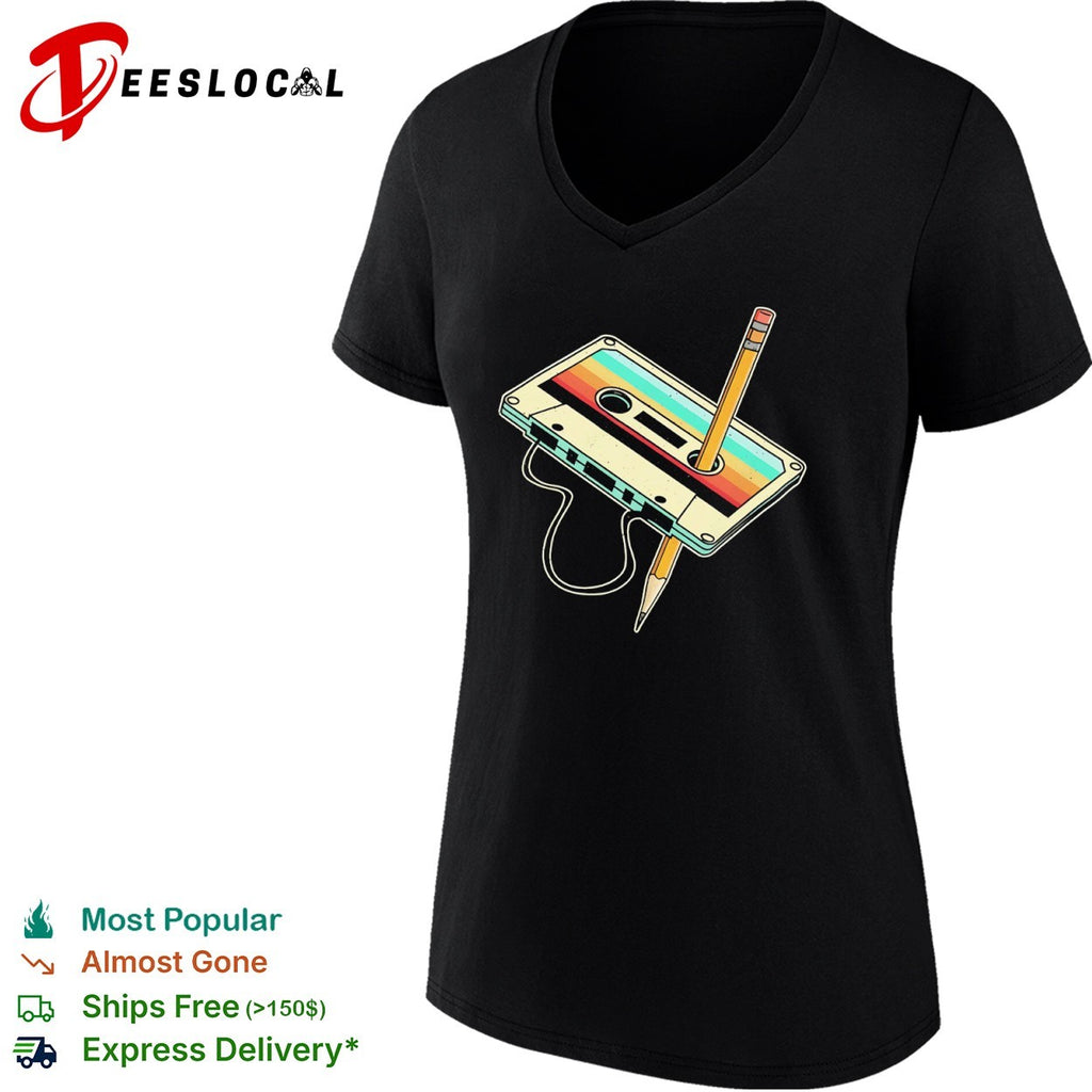 Retro Cassette Tape with Pencil 90s nostalgia shirt