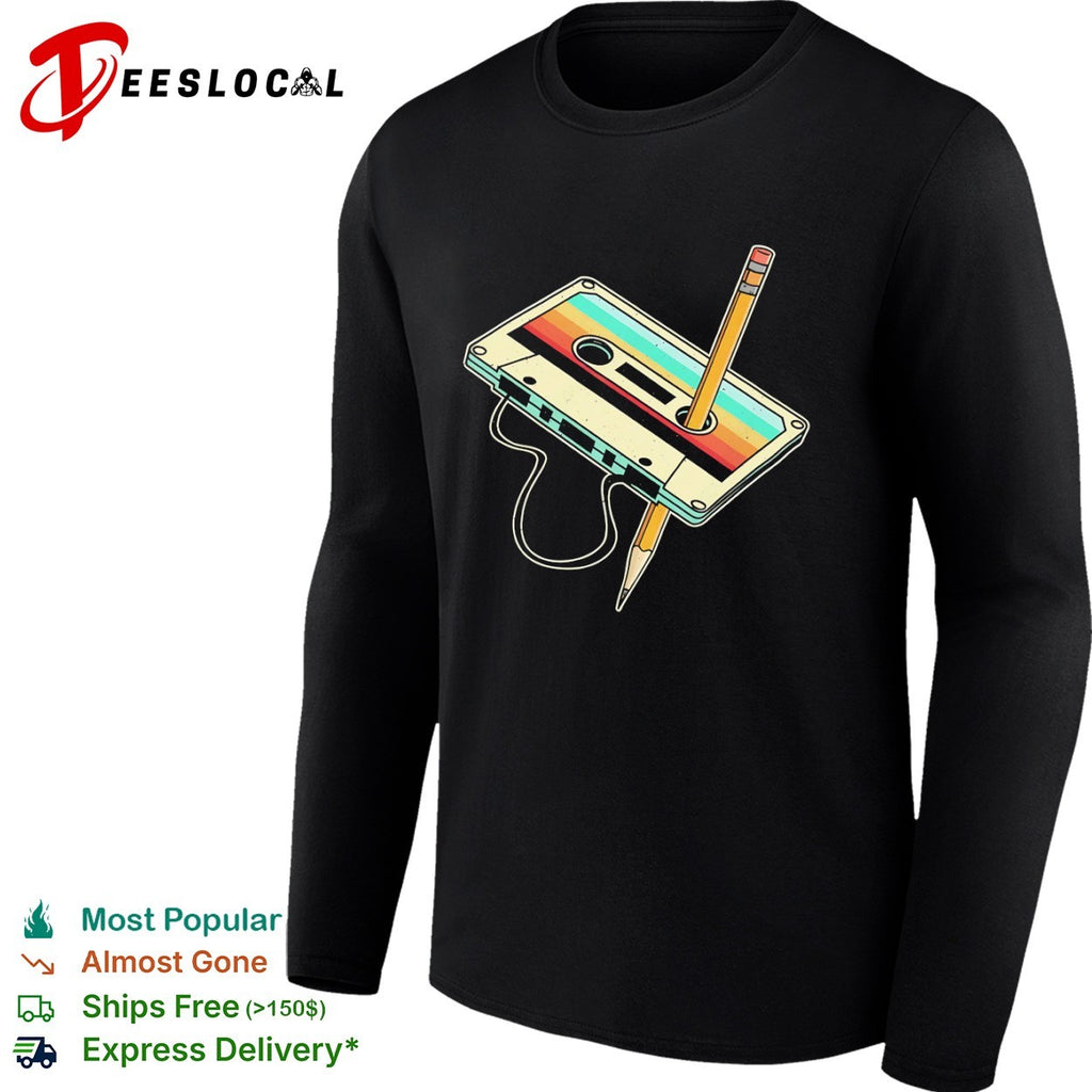 Retro Cassette Tape with Pencil 90s nostalgia shirt