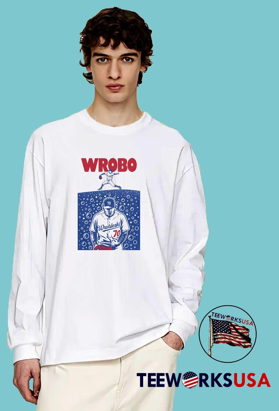 Roto Wear Players Wrobo Wrobleski 70 Pitching Baseball T-Shirt