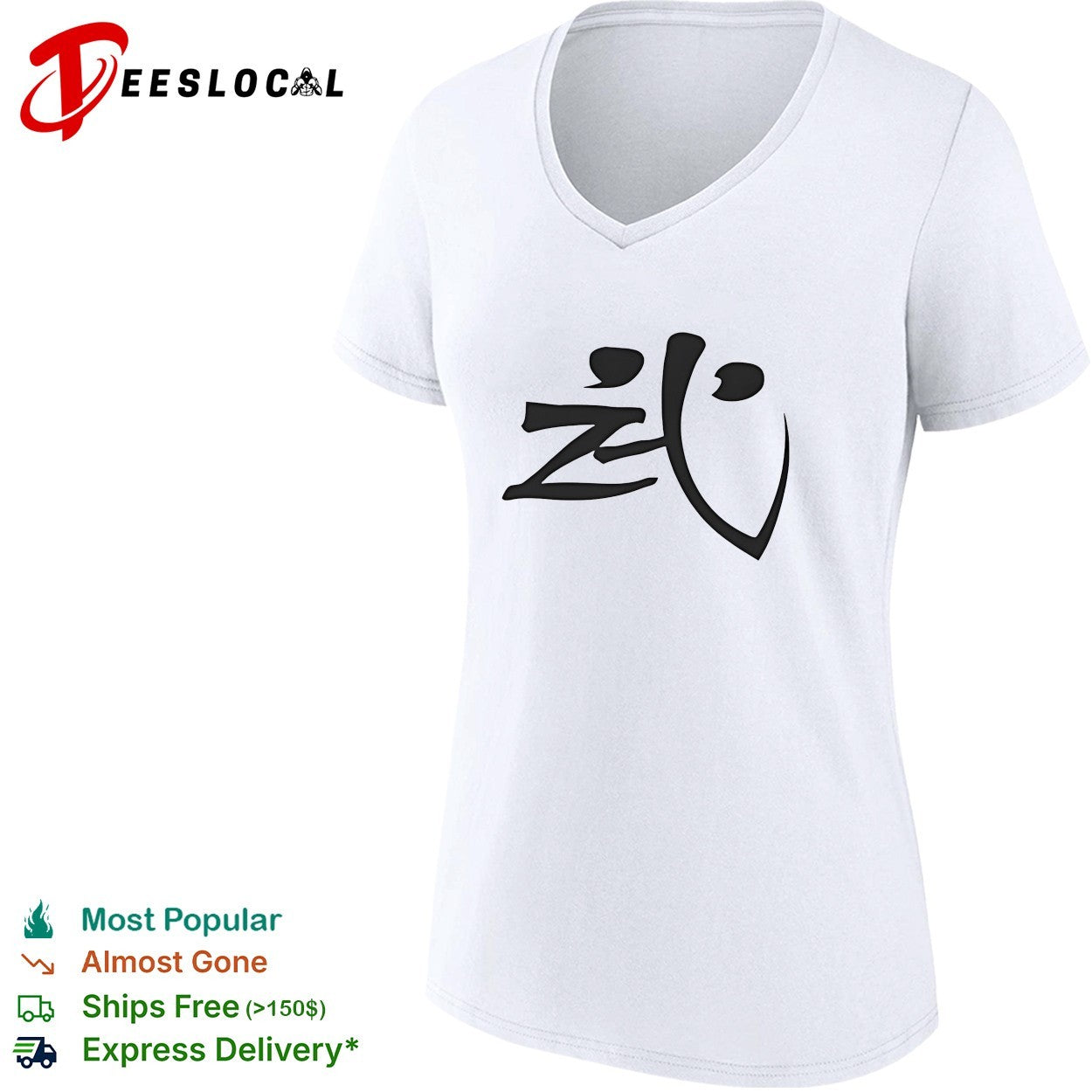 Samurai Kanji Warrior text shirt