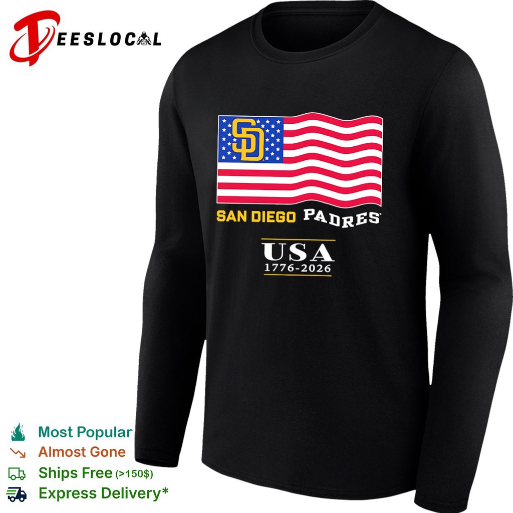 San Diego Padres USA 1776-2026 Patriotic Flag shirt