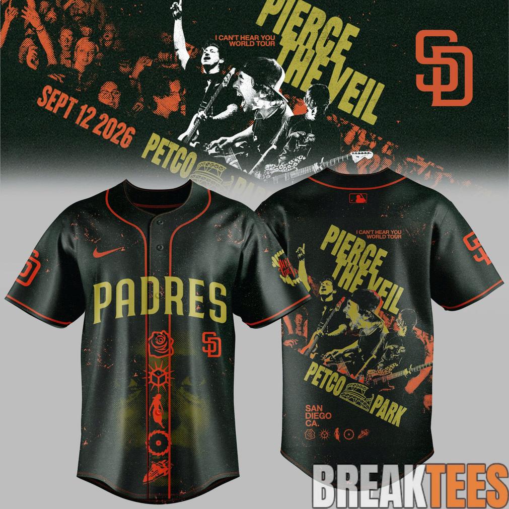 San Diego Padres x Pierce The Veil I CAN’T HEAR YOU WORLD TOUR FINALE 2026 Jersey