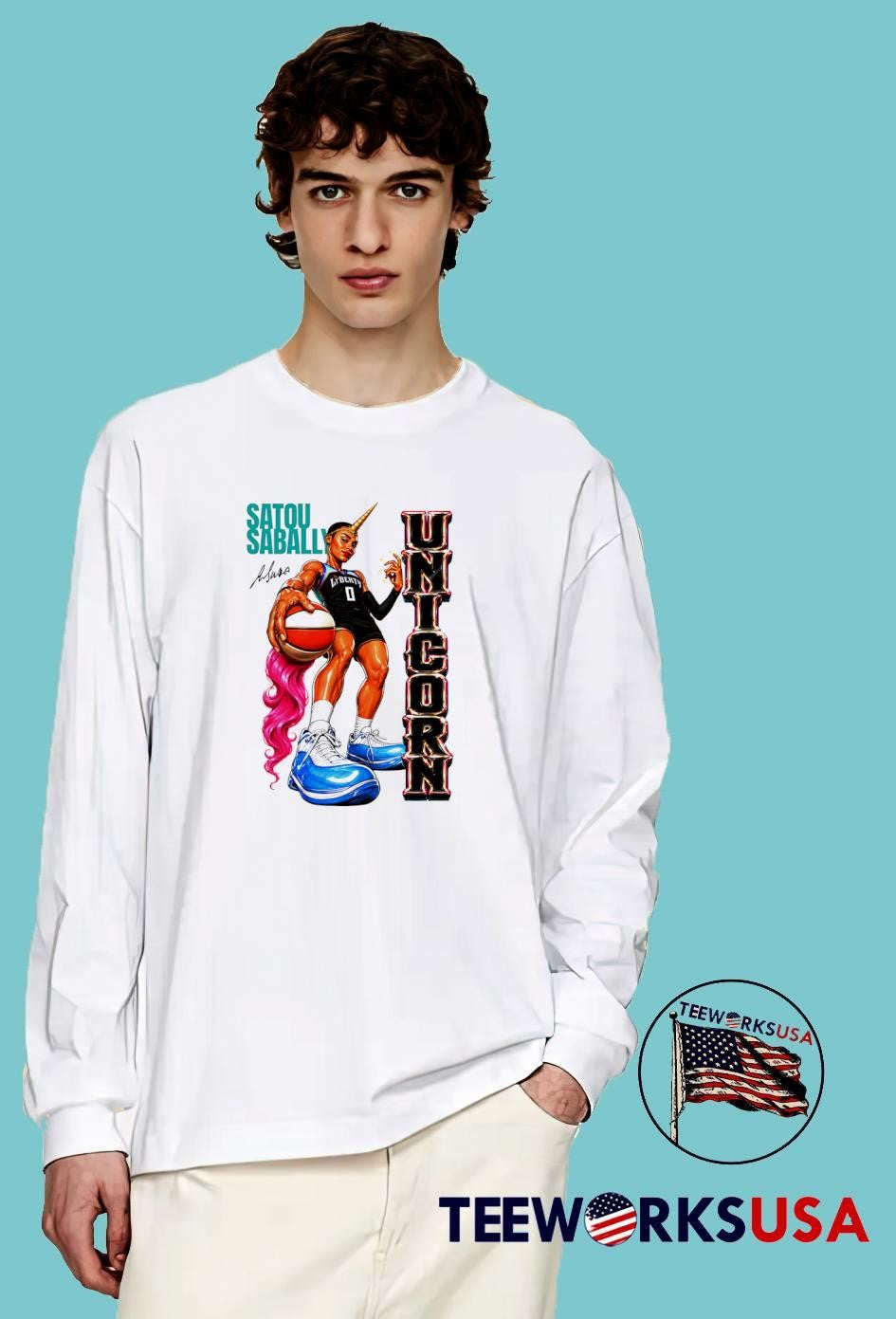 Satou Sabally Unicorn Basketball Liberty T-Shirt