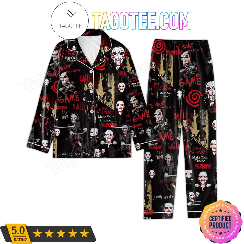 Saw Live Or Die Make Your Choice Matching Pajama Sets