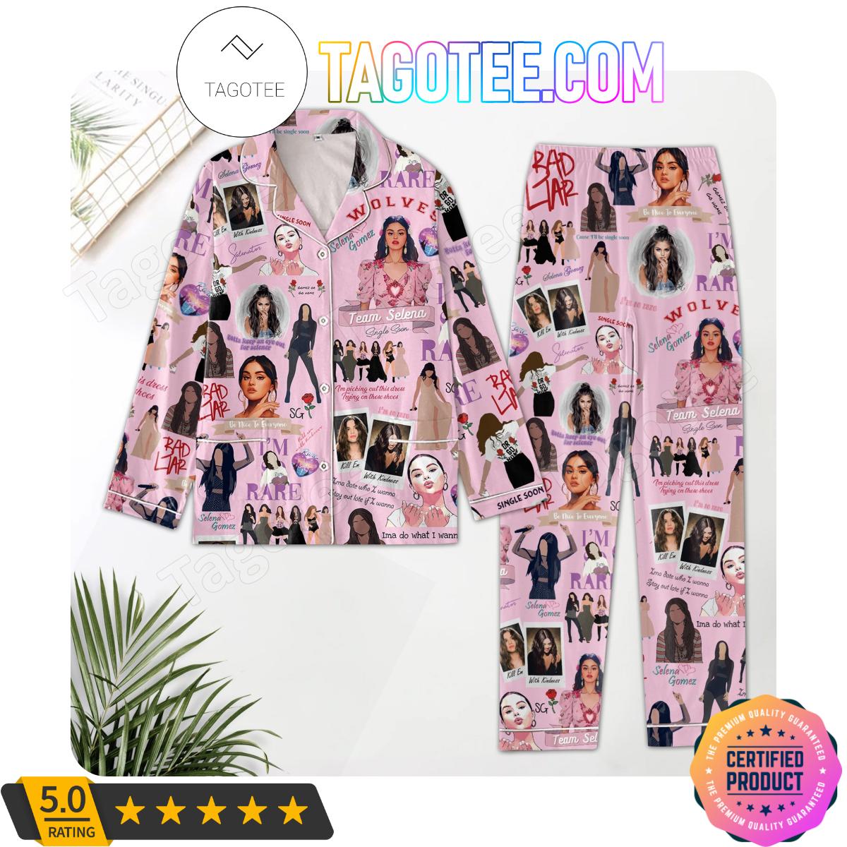 Selena Gomez Music Pattern Sleepwear Pajamas Set
