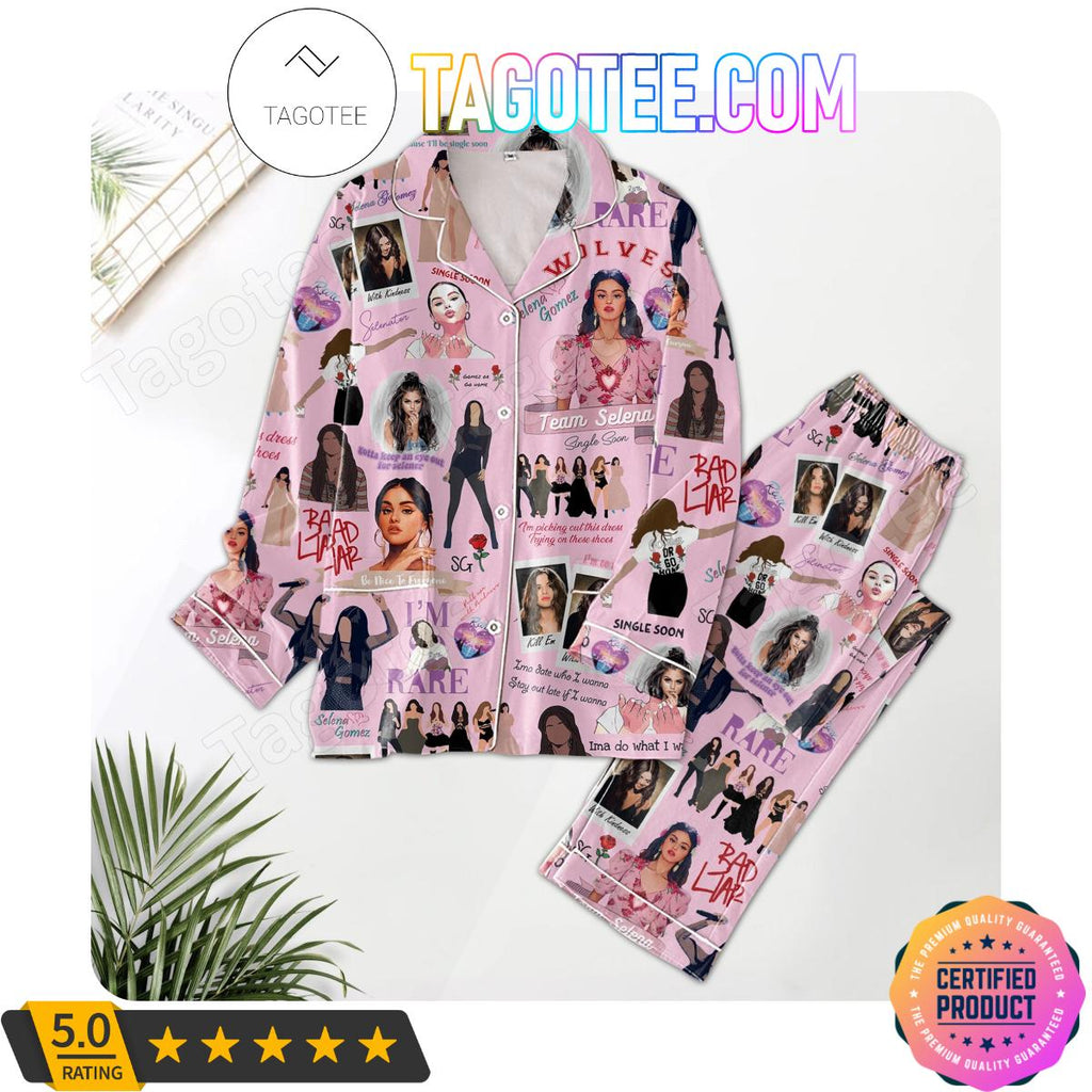 Selena Gomez Music Pattern Sleepwear Pajamas Set