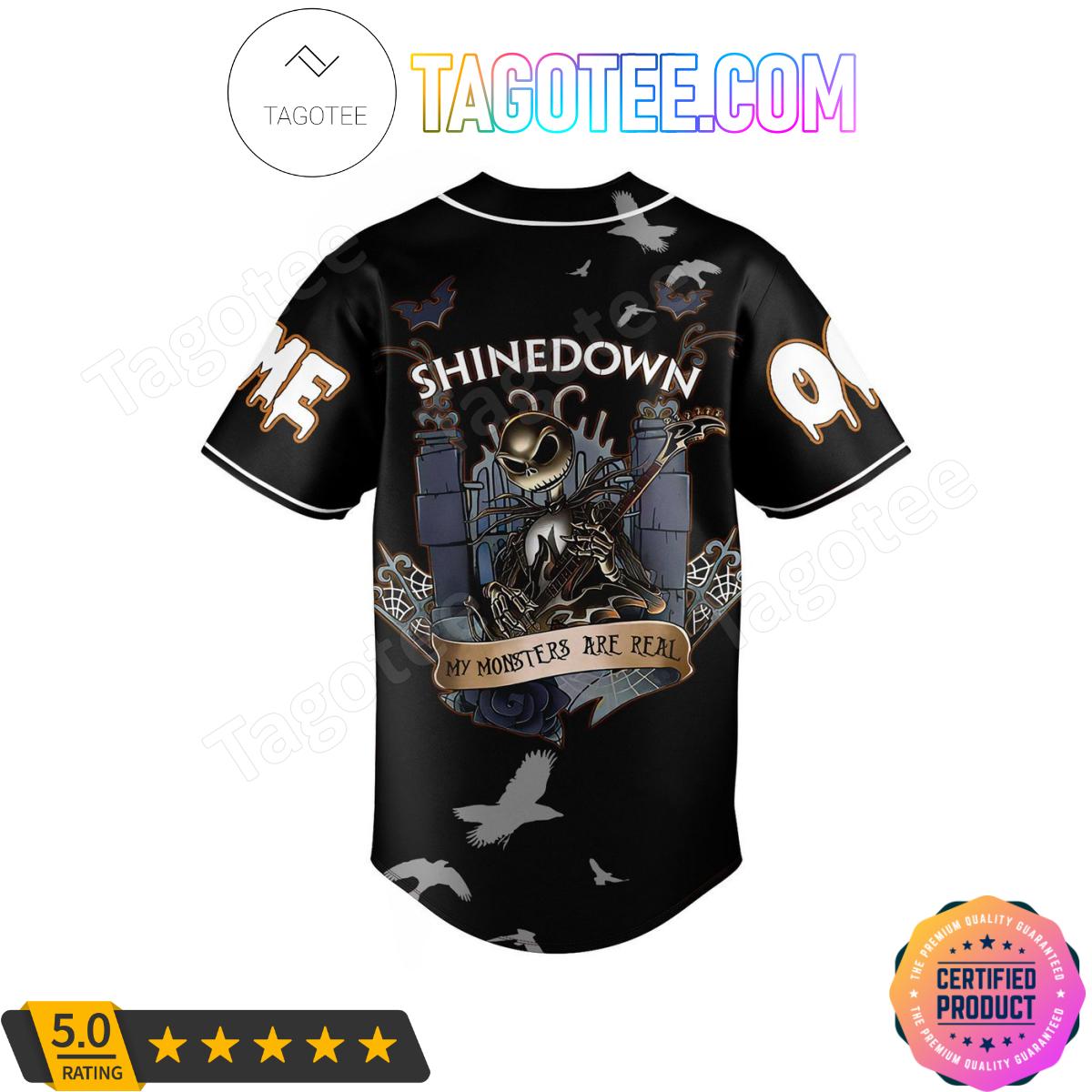 Shinedown Jack Skellington My Monsters Are Real Personalized Baseball Jersey