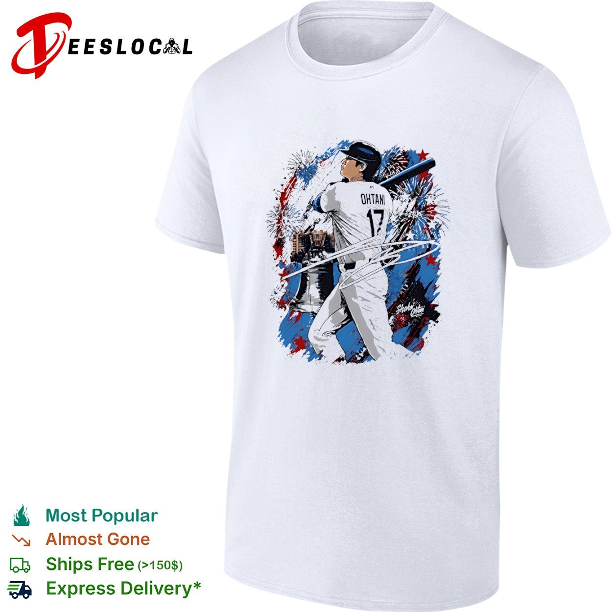 Shohei Ohtani 17 Signature Fireworks MLB shirt