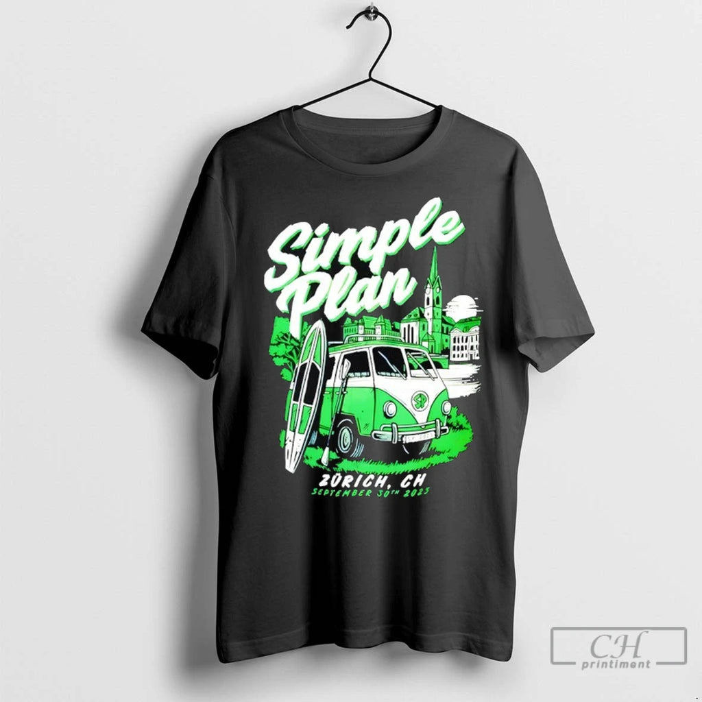 Simple Plan Zurich Ch September 30 2025 T Shirts