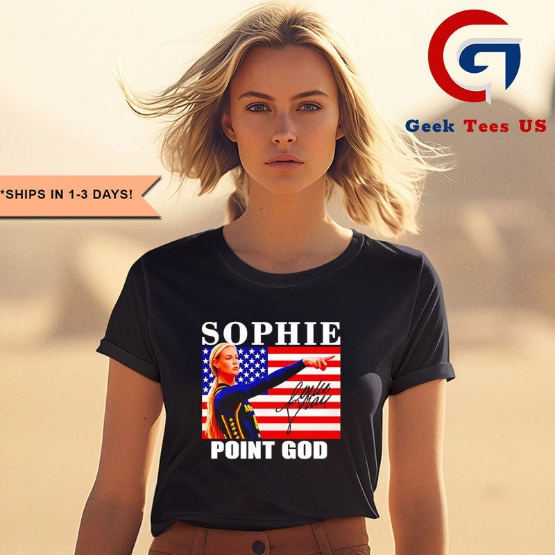 Sophie Cunningham point God Indiana Fever American flag signature T-shirt