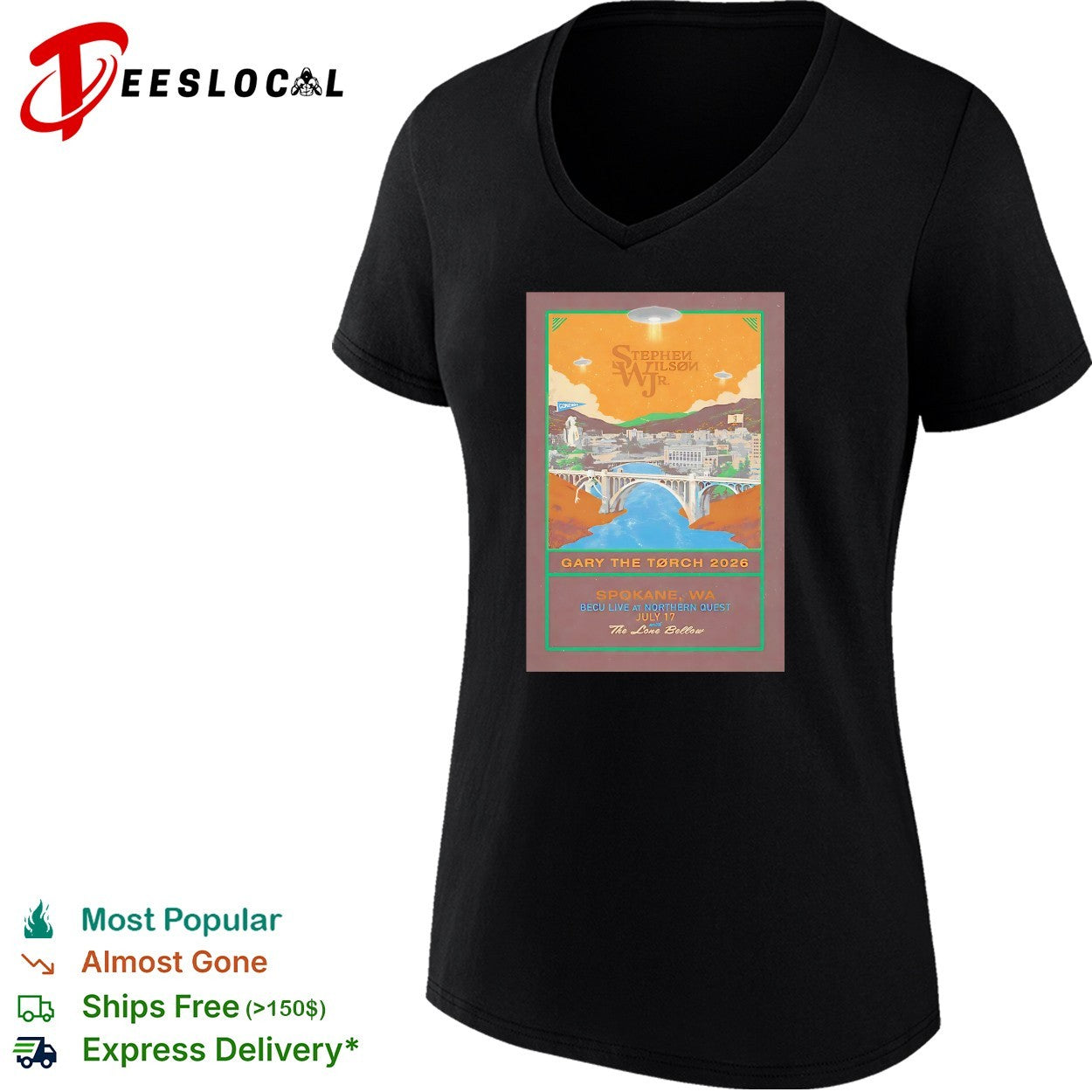 Stephen Wilson Jr Gary the Torch 2026 alien UFO bridge Spokane poster shirt
