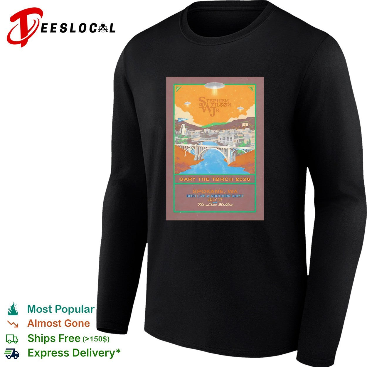 Stephen Wilson Jr Gary the Torch 2026 alien UFO bridge Spokane poster shirt