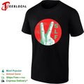 Stiff Little Fingers SLF peace sign hand carved into circle emblem logo shirt
