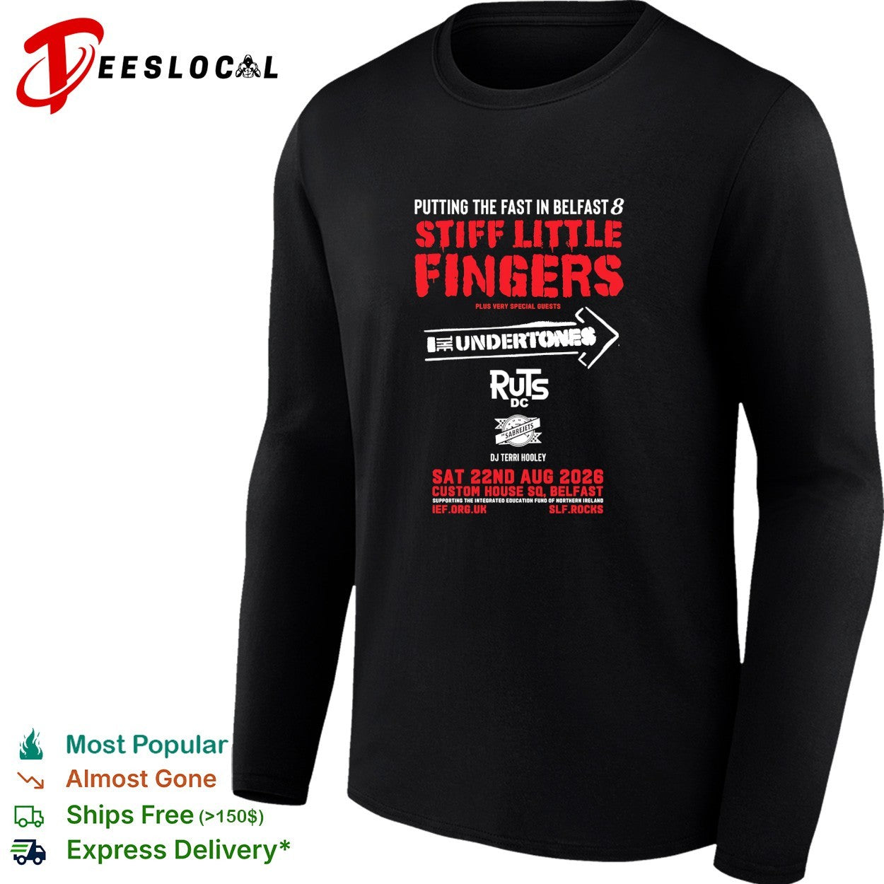 Stiff Little Fingers putting the fast in Belfast 8 Custom House Square 2026 shirt