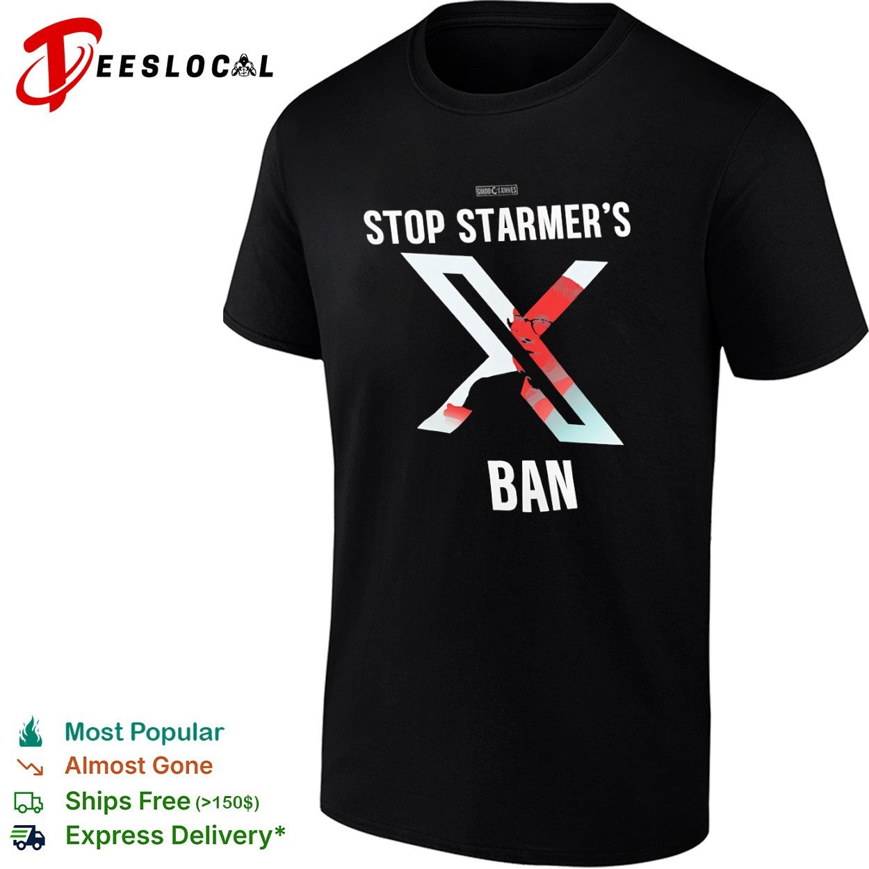 Stop Starmer’s X Ban Guido Fawkes Political shirt