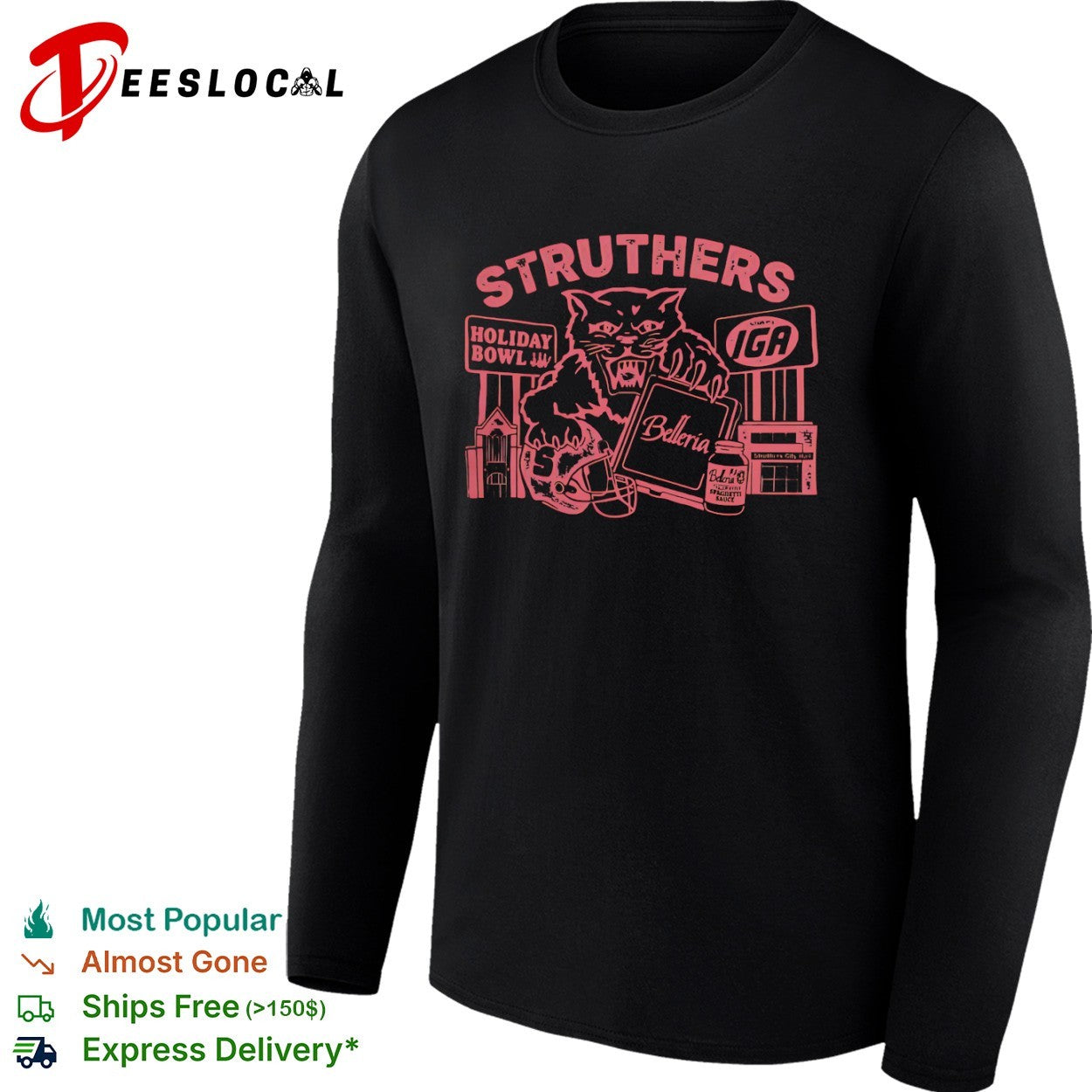 Struthers Panther Football Holiday Bowl Belleria Spaghetti Sauce shirt