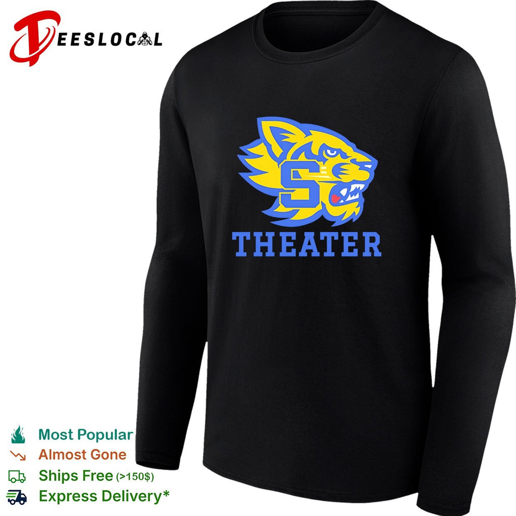 Sweetwater High School Wildcat mascot head theater shirt