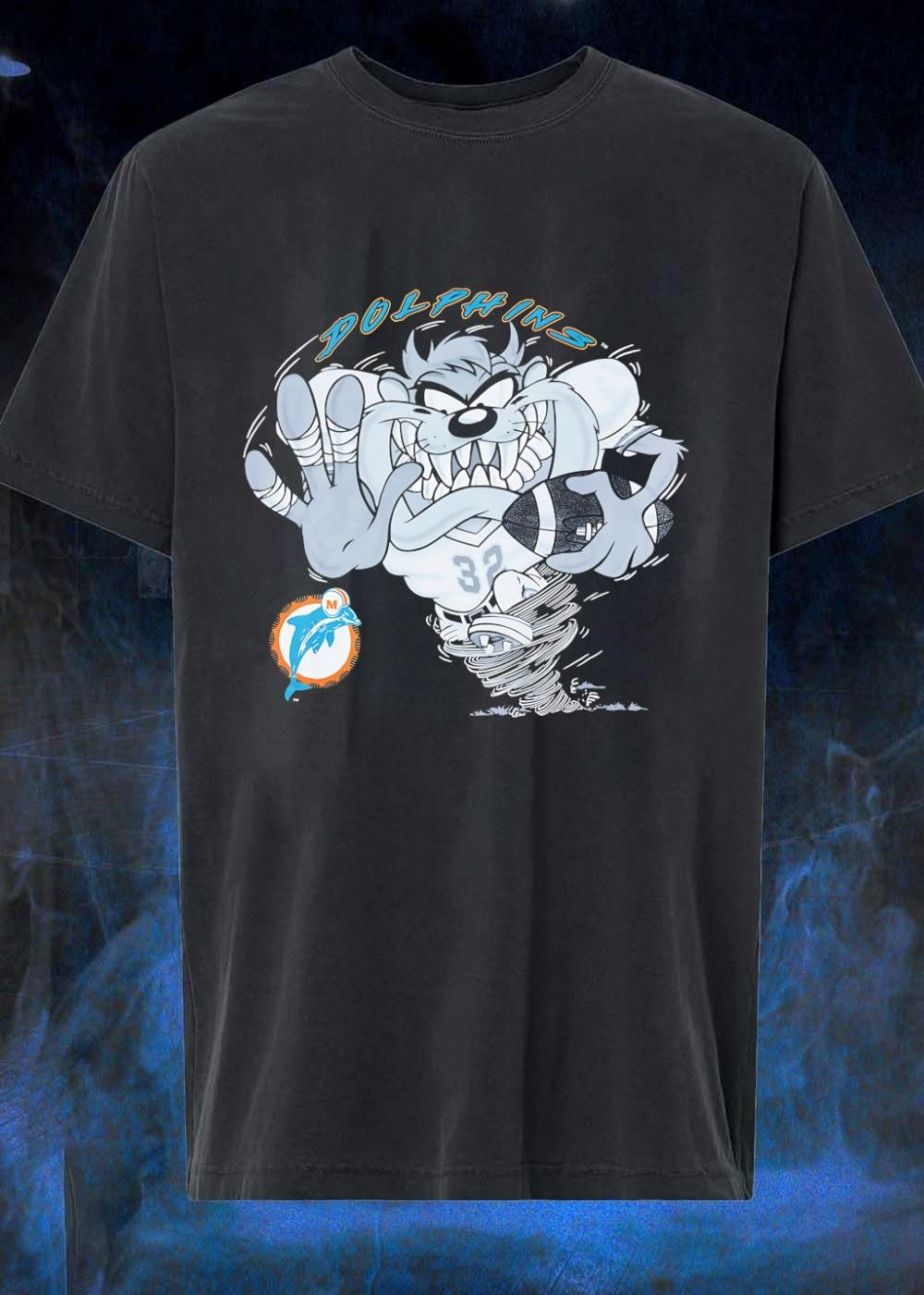 TM, Dolphins, Taz Playing Football, Miami Dolphins T-Shirt