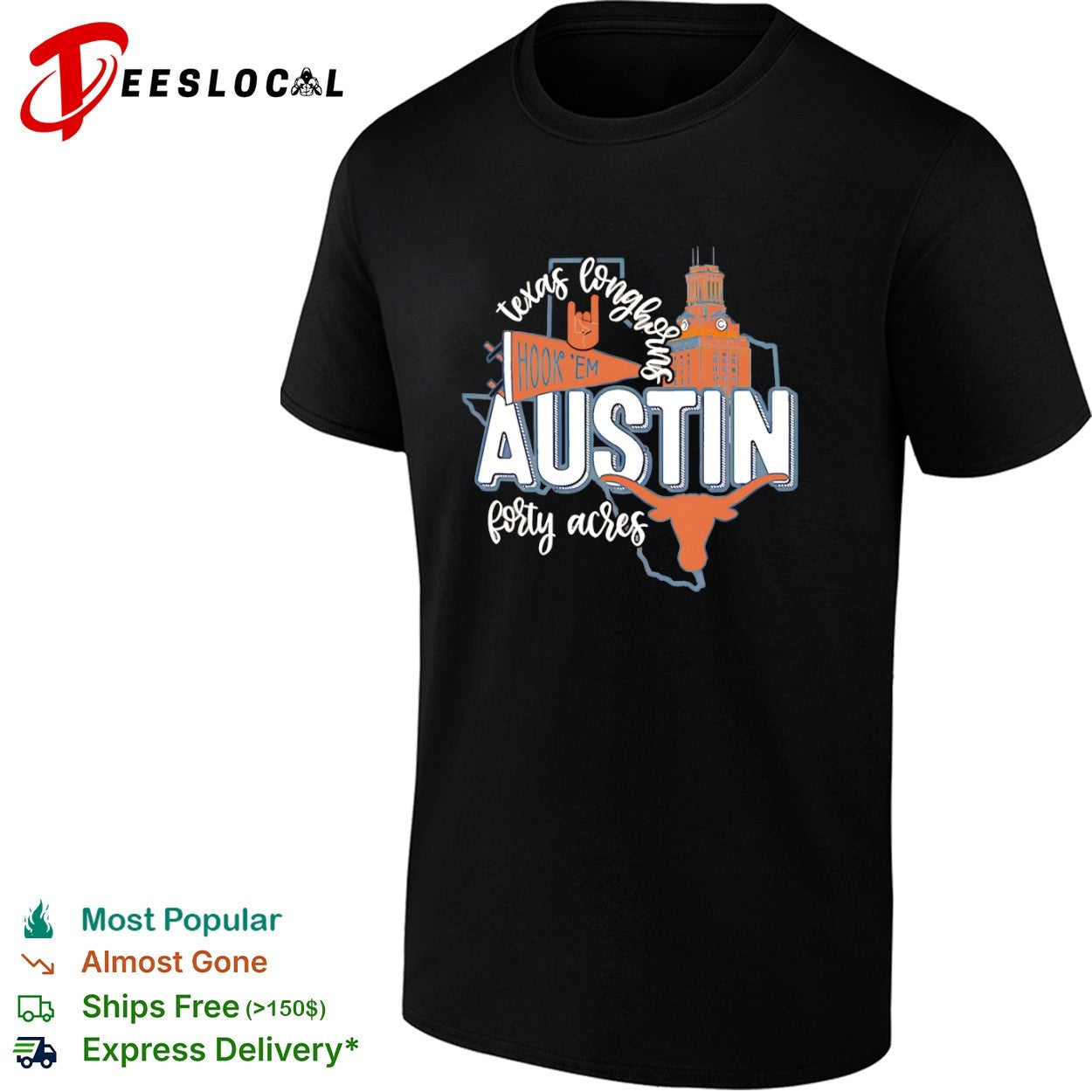 Texas Longhorns Austin Forty Acres Hook ‘Em shirt