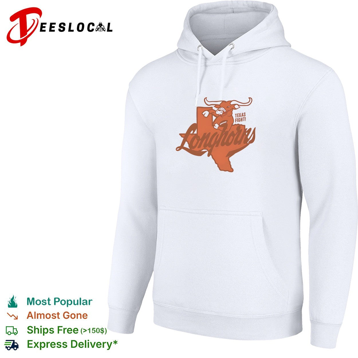 Texas Longhorns Texas fight bull head Texas state shape football shirt