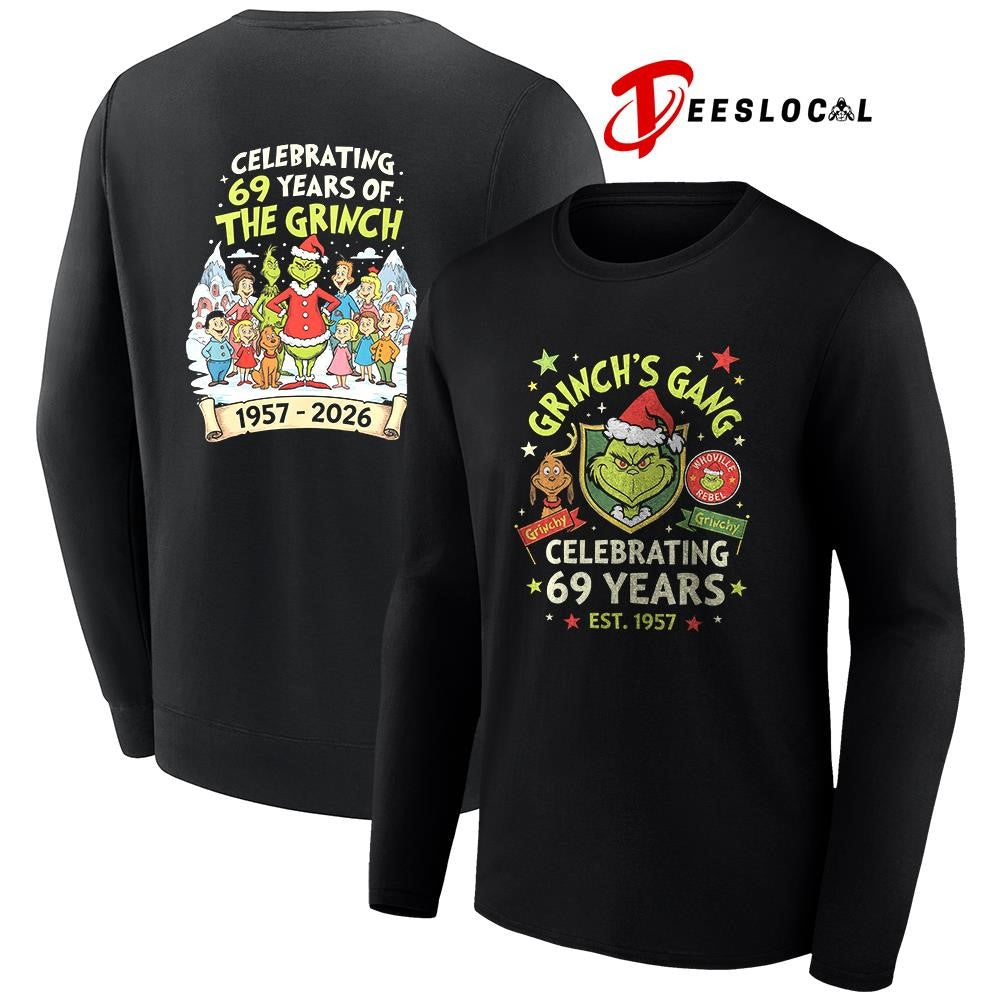The Grinch’s gang celebrating 69 years cartoon shirt