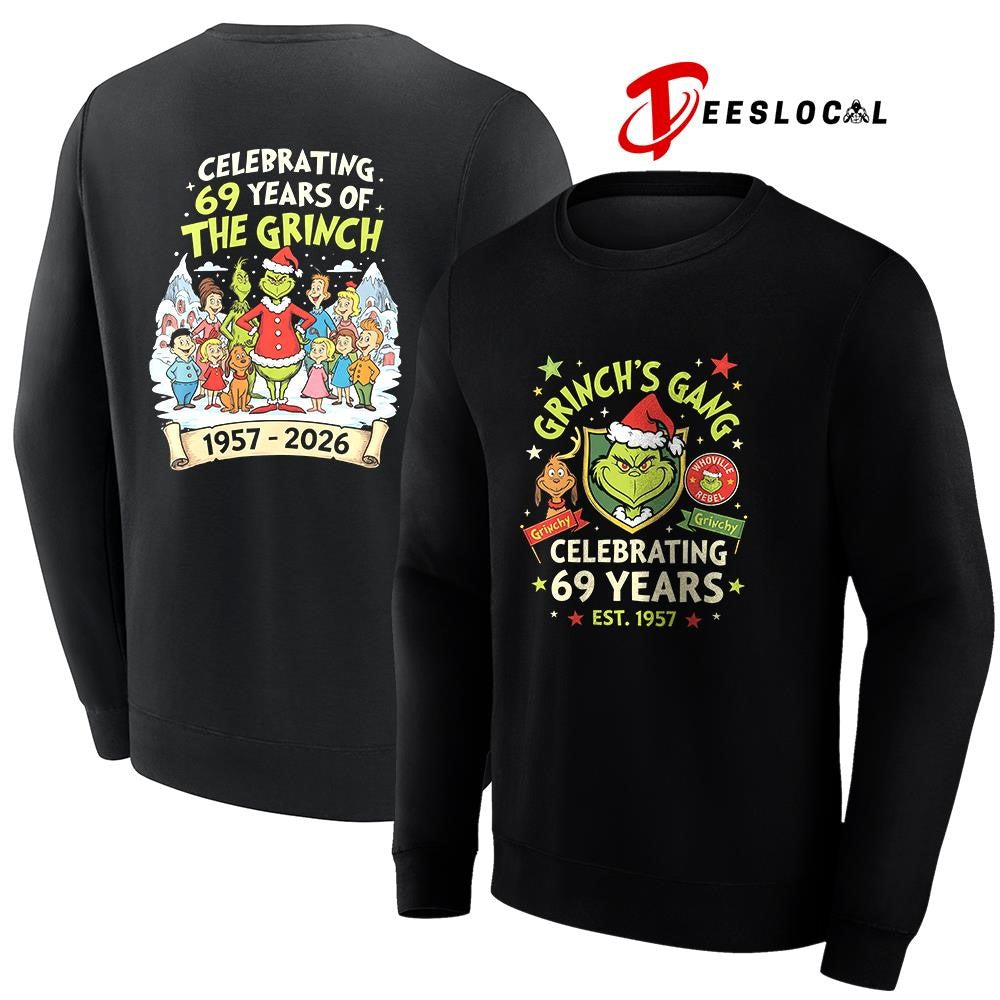 The Grinch’s gang celebrating 69 years cartoon shirt