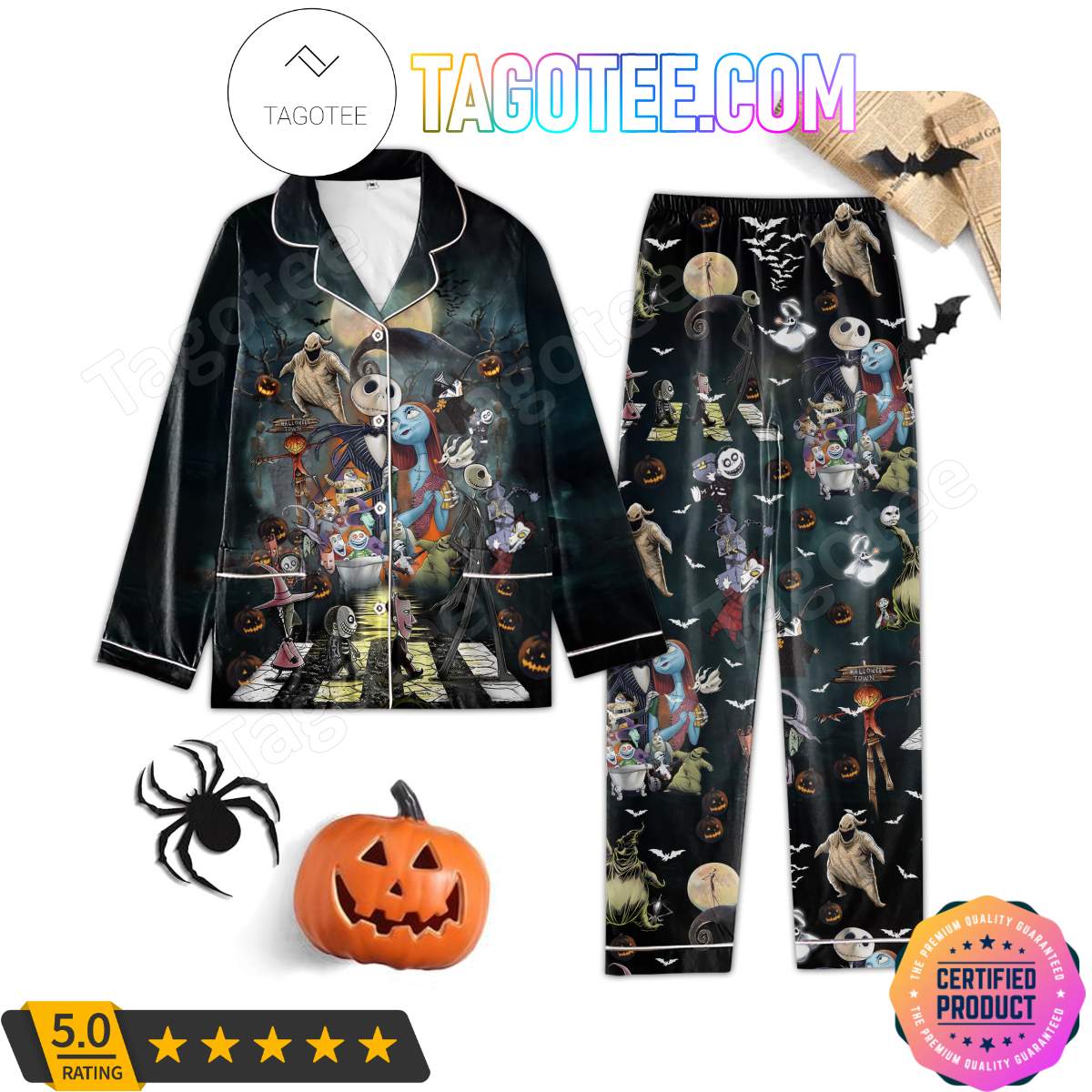 The Nightmare Before Christmas Halloween Town Sleepwear Pajama Set