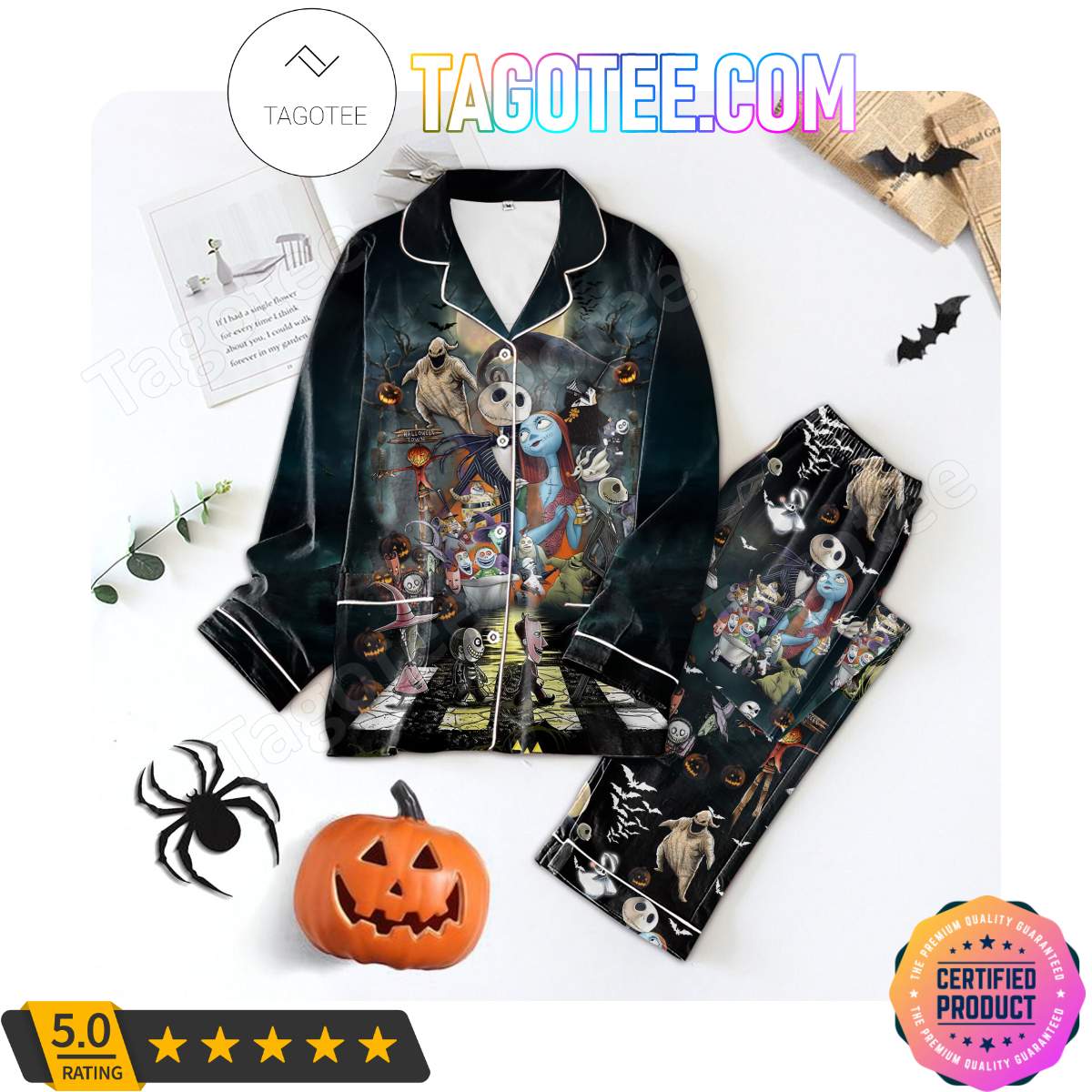The Nightmare Before Christmas Halloween Town Sleepwear Pajama Set