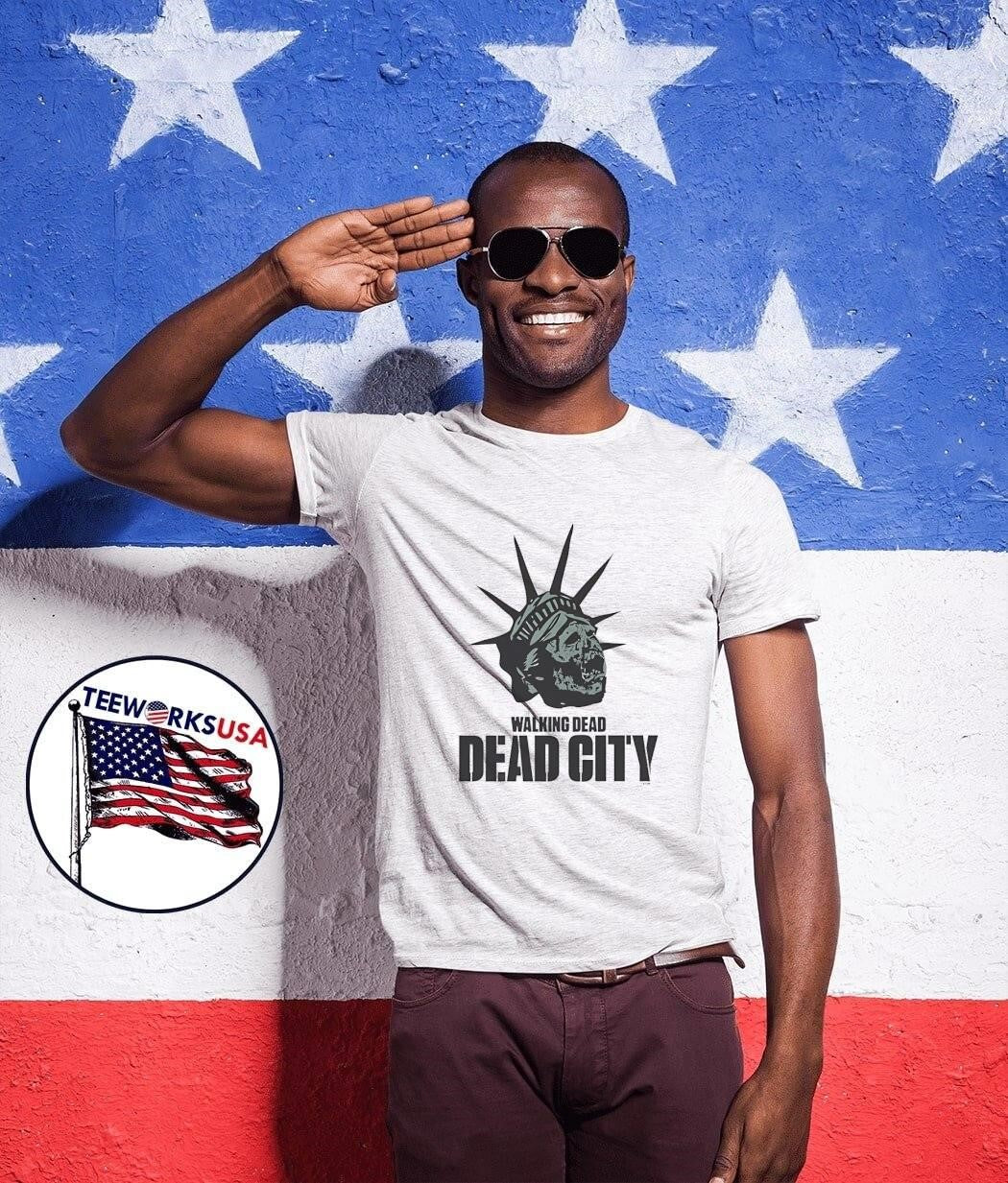 The Walking Dead Dead City Statue of Liberty Skull T-Shirt