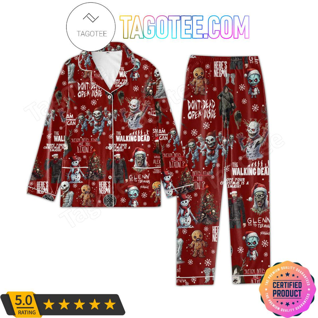The Walking Dead Hope Your Christmas Is A Smash Shirt Pant PJ Pajamas Set