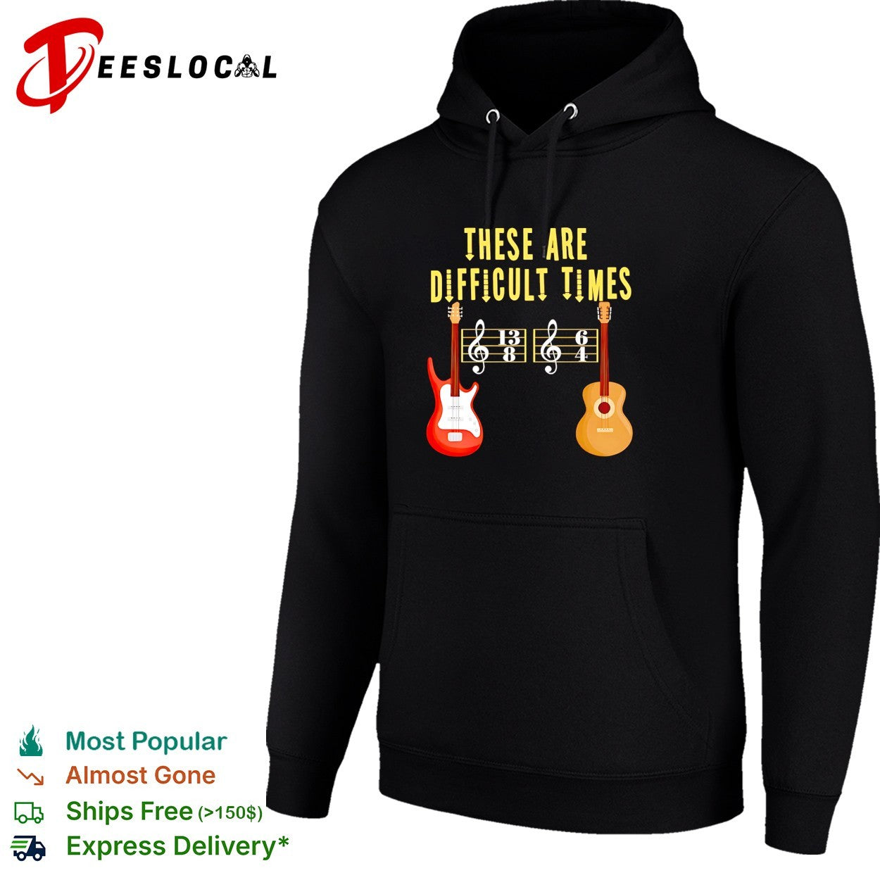 These are difficult times electric and acoustic guitars odd time signature notation shirt