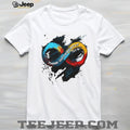 Think Differently Infinity Symbol Autism Awareness White Tee (1)