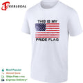 This is my pride flag American flag distressed patriotic bold statement shirt