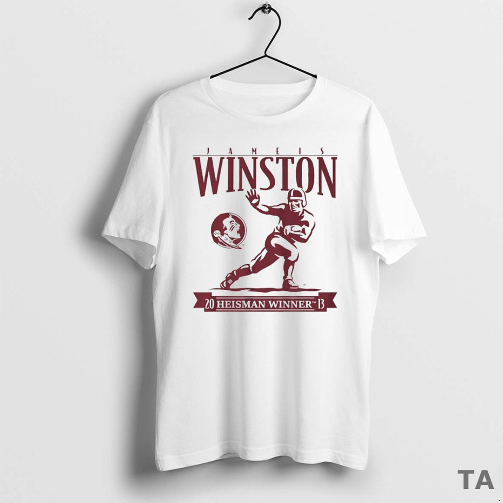 Top Jameis Winston Florida State Seminoles Football 2013 Heisman Winner Trophy Circle T Shirt Sweater