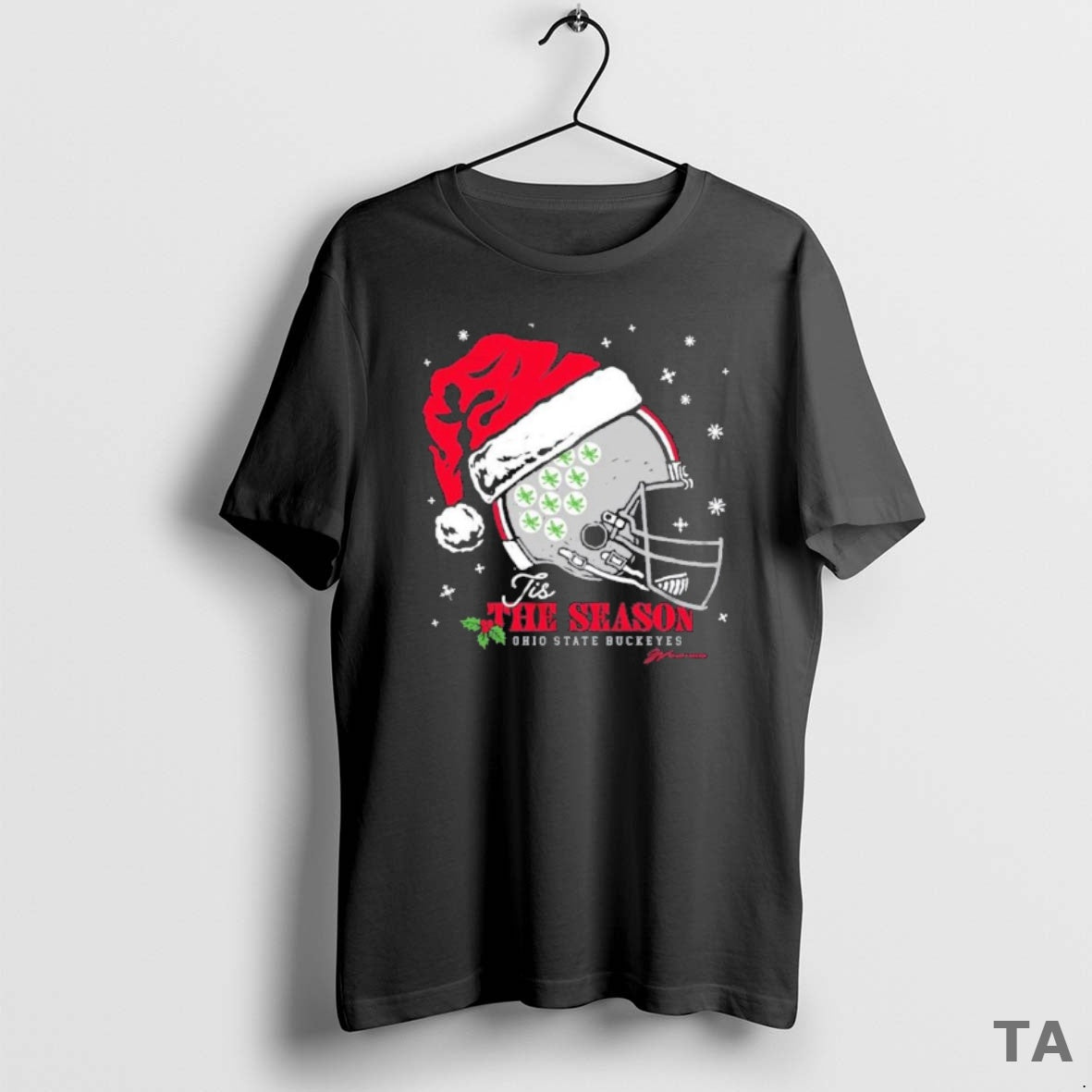 Top Ohio State Santa Helmet Tis Season T-Shirts