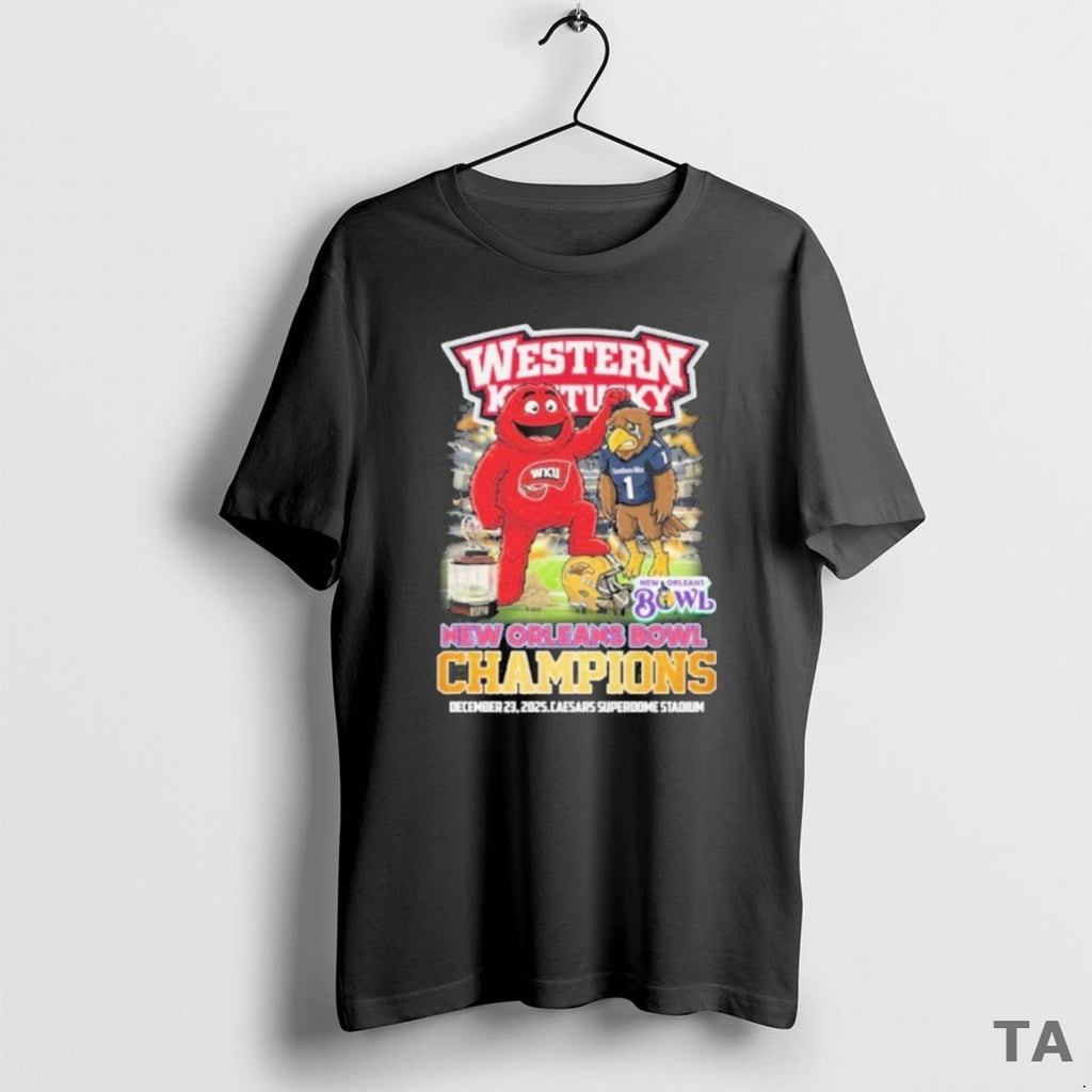 Top Western Kentucky Hilltoppers New Orleans Bowl Champions 2025 Mascot T Shirt Sweater