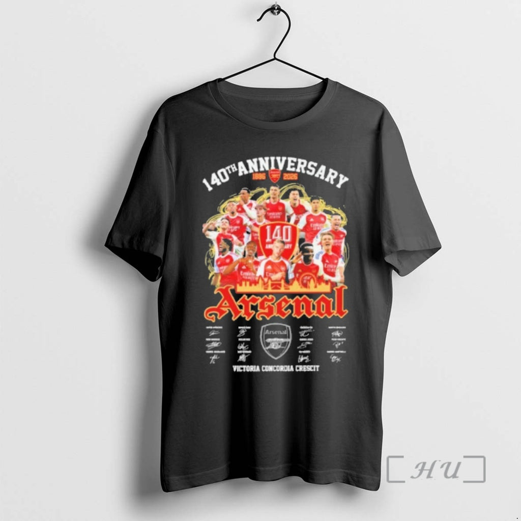 Trending 140th Anniversary 1886 2026 Team Player Arsenal Signature Victoria Concordia Crescit Premium T Shirts
