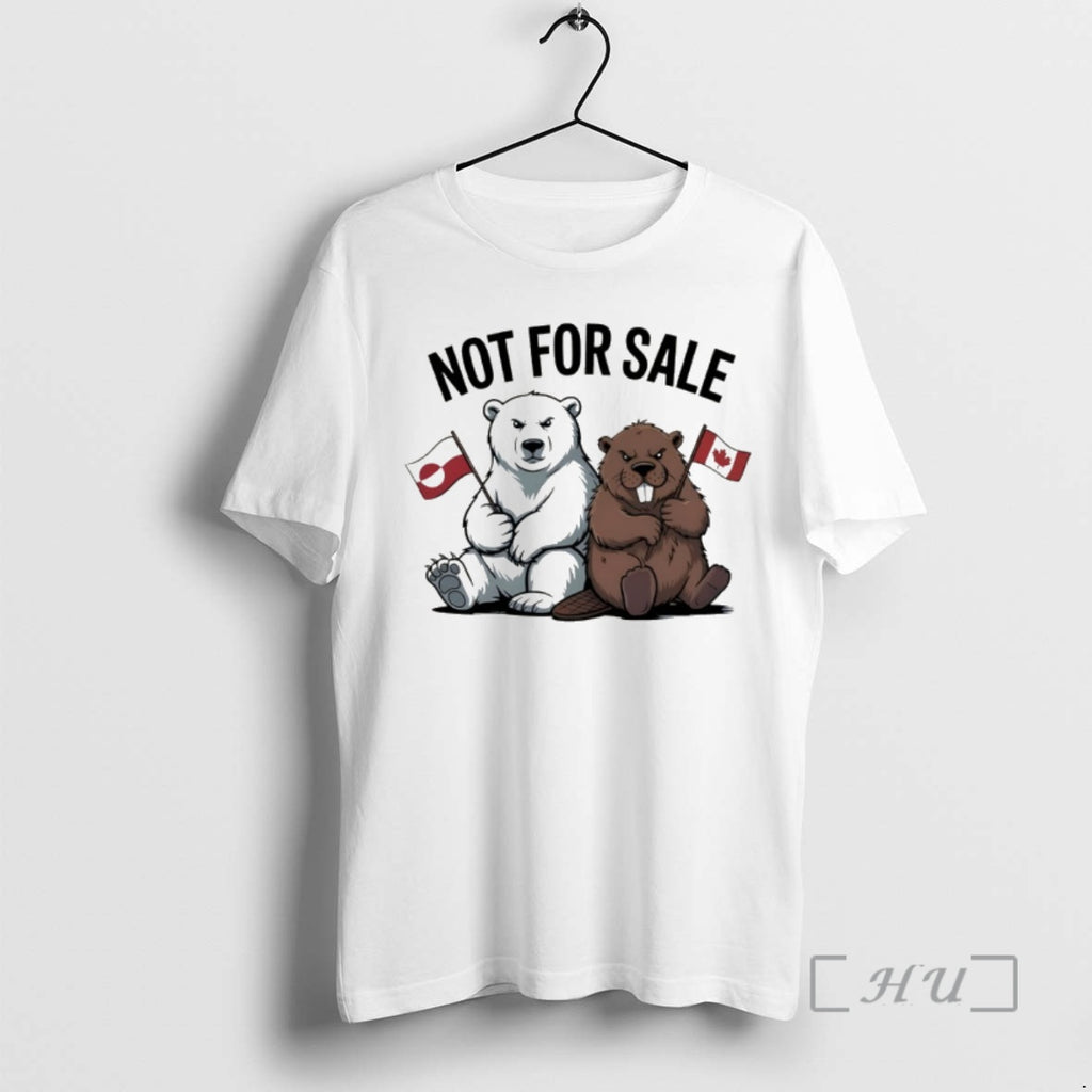Trending Bear And Beaver Holding Flag Not For Sale Political Anti Maga Premium T Shirts