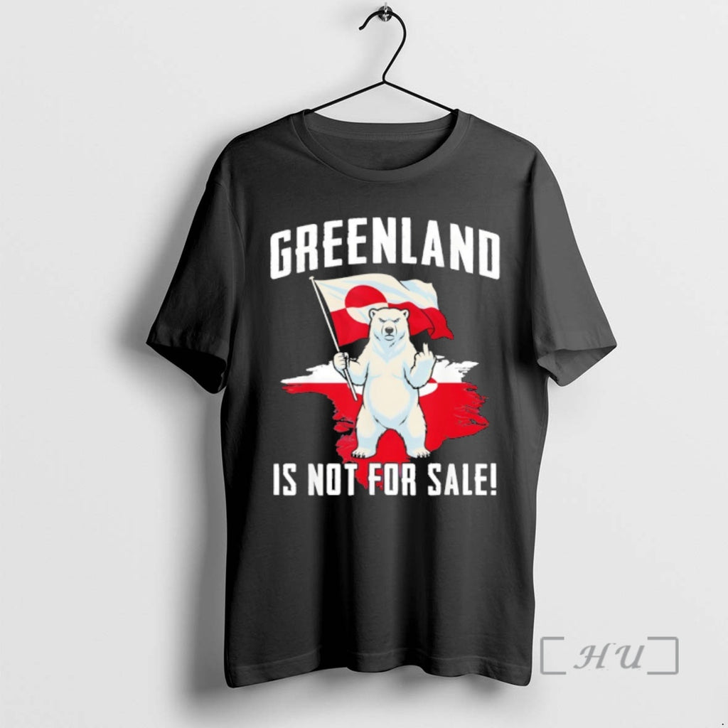 Trending Bear Middle Finger Greenland Is Not For Sale Flag Political Premium T Shirts Sweater