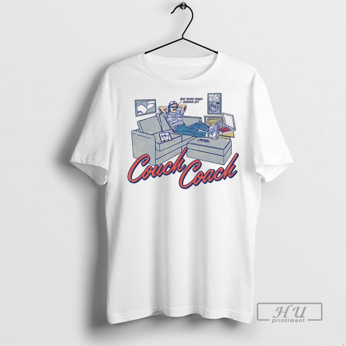 Trending Couch Coach Big Third Down Coming Up Vintage T Shirt Unisex , , , Long Sleeve Tee