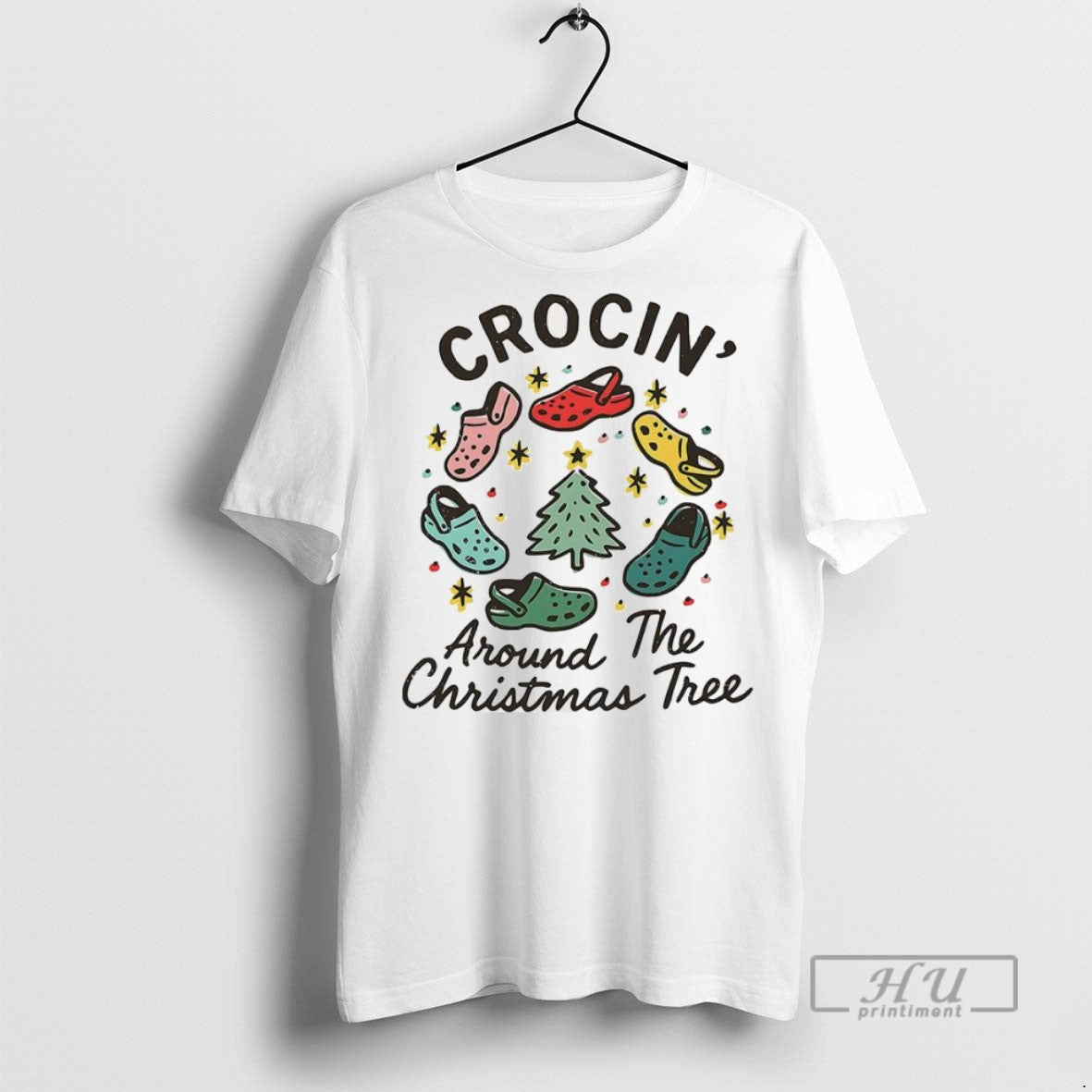 Trending Crocs Crocin Around The Christmas Tree Funny T Shirt Unisex , , , Long Sleeve Tee
