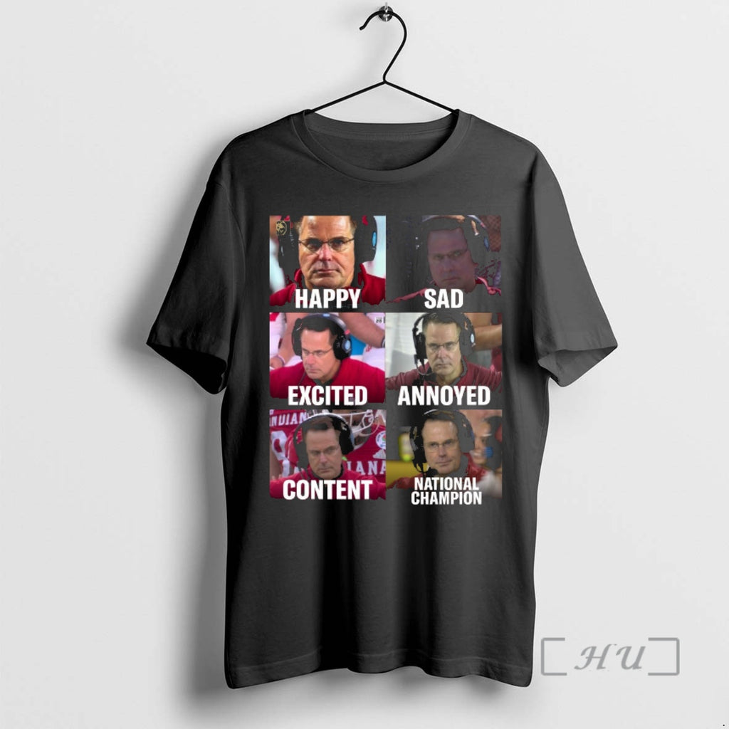 Trending Curt Cignetti Happy Sad Excited Annoyed Content National Champion Meme Premium T Shirts Sweater